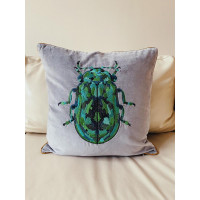 Jewelled Beetle - Pale Grey Cushion